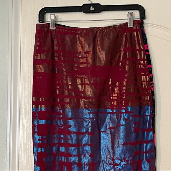 CUSTO Barcelona Vintage ‘90 Art Skirt with Metallic Reflective Pattern - Picture 9 of 12